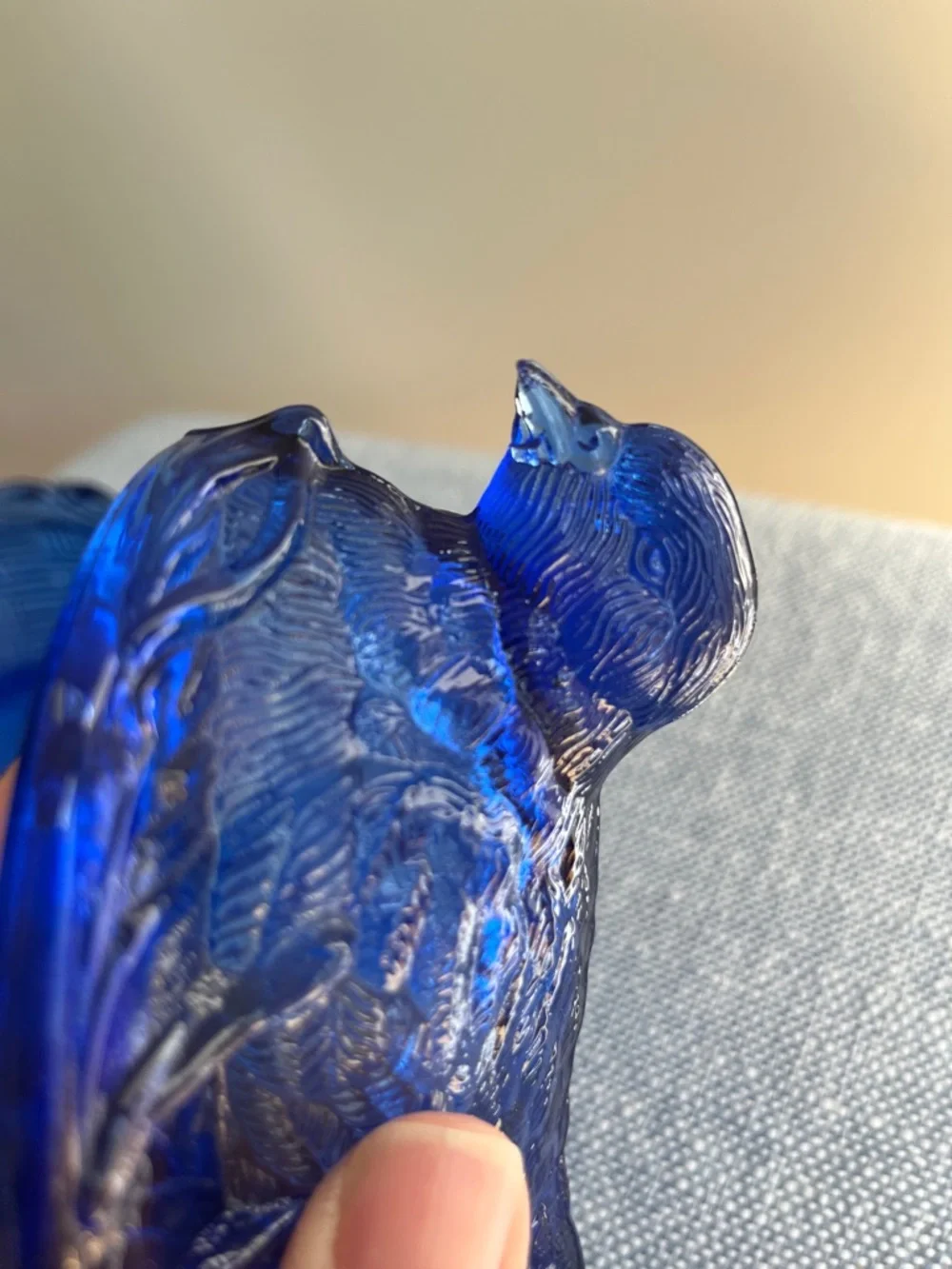 Cobalt Blue Bird On Nest 2 Piece Lidded Candy Dish Dove Robin